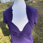 Voice vintage purple knit babydoll top with ruched faux shrug. Size L. Size L Photo 1