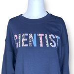 Gildan Navy Scientist Floral Graphic Sweatshirt Medium Gift Ready Teacher STEM Crewneck Photo 2