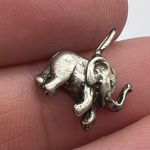 Vintage Women's Elephant 3D 925 Sterling Silver Bracelet‎ Charm Necklace Pendant Photo 4