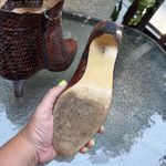 Authentic Snakeskin Brown Jean Perry Made In Italy Zip Ankle Boots Size 8.5 39 Photo 4