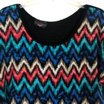 Discreet Multicolor Y2K Chevron Top Juniors Large Artsy Minimalist Dressy Flowy Photo 3
