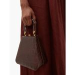 STAUD ππ Kenny Bag Brown Crocodile Embossed Photo 7