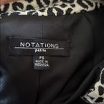 Notations Leopard Print One Button Blazer Jacket Sz PS Peplum Hem Lined Stretch Tan Black Photo 6