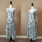 Angie | Blue Floral Handkerchief Button Down Hem Dress Sz M Photo 3