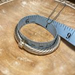 David Yurman Cable Station Bracelet Sterling 18K Yellow Gold & Pavé Diamonds Photo 16