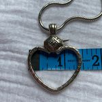 Brighton Vintage Silver tone Scroll Heart Charm Clip Swarovski Crystal Necklace Photo 10