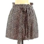 American Eagle  Y2K Skirt Buttons Belted Linen Blend Cheetah Pull On Brown Size S Photo 8