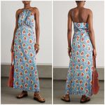 đź’•PACO RABANNEđź’• Floral Halterneck Maxi Dress Blue Indian Flower Print EU 46 NWT Size undefined Photo 4