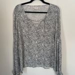 O'Neill O’Neill boho beachy blouse top paisley lace up tie front Viscose women’s size XL Photo 2