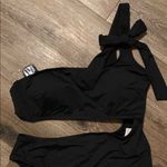 Shade & Shore New Elegant Black One-Shoulder Swimsuit  Size Medium Photo 2