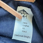 Maui HI Treehouse Designs Mauna Backpack Sling Denim Leather Young Living Zipper Blue Photo 6