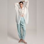 Anthropologie By Pleated Harem Trousers size large embroidered blue bohemian Photo 11