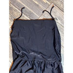 Athleta  Black Tankini Swim Top Ruched Adjustable Blousy Modest Underwire 34DD/D Photo 4