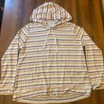 Market & Spruce  hoodie women’s XL cream maroon orange stripe front pocke… Photo 0
