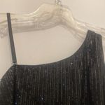 Grace Karin  black sequin one shoulder top size M 90’s style Photo 2