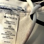 Athleta  Vivid Prism Bikini Top Racerback Built In Bra Hawaiian Cut White Blue XS Photo 3