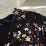 J.Jill Wearever Ditsy Cottage Floral Dress Black Purple Blue Brown Teal M Knit Photo 4