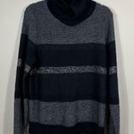 EXPRESS Black Gray Stripe Turtleneck Sweater Mohair Wool Blend Women Size Small Photo 0