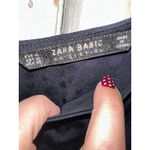 ZARA  Basic Black Jacquard Dot Shift Dress with Gold Button Cuffs Size M Photo 4