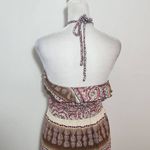 Mudd Brown and Pink Boho Halter Maxi Dress Size Medium Brown Boho Maxi Dress Photo 5