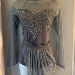 Kelle Dance Elegant Gray Mini Skirt with Sequined Bodysuit Photo 0