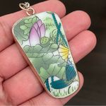 Vintage China Porcelain Pottery Shard Pendant Necklace Photo 7