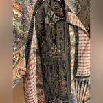 Black Blue Paisley Blouse w crochet back design by Meadow Rue M boho flowy Size M Photo 3