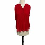 Charter Club  Sleeveless Button‎ Blouse Barn Red XS Photo 1