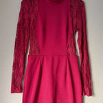 Tobi  sz M red Crimson‎ lace cut out long sleeve mini dress Photo 0