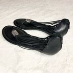 Lucky Brand  Black Leather Strappy Thong Flat Sandals Size 9 Photo 7