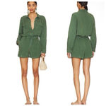 Young Fabulous and Broke YFB Lake Side Linen Romper Palm Pigment Green Size XS Photo 9