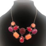 Statement Necklace w/ Multi Color Glass Beads Purple Photo 0