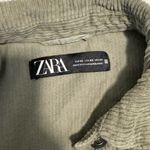 ZARA  Corduroy Olive Army Green Button Up Shacket Photo 3