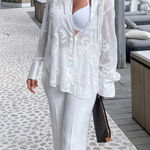 ZARA  Embroidered White Limited Edition Blouse‎ Photo 0