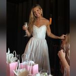 V. Chapman White Lucia Corset midi dress bridal Size 4 Photo 7