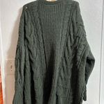 Oversized open front Cozy Green Cable Knit Cardigan L Size L Photo 2
