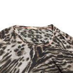 Rebecca Taylor Animal Print Long Sleeve Stretch Dress Mini Ruched Size 4 Women's Photo 2