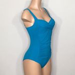 Liz Claiborne New  teal ruched swimsuit. Photo 3