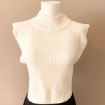 Preston & York Vintage White Ribbed Sleeveless Crop Top Photo 3