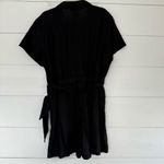 Matty M Women’s Large Black Linen Romper with Belt Minimalist Lagenlook Photo 2