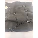 NWT: Dress Barn Scarf W Beaded Floral Design Throughout Black Photo 4