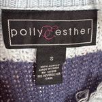 Polly & Esther  Women's Fringe Striped Sweater Drop Shoulder Raw Edge Size Small Photo 6