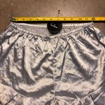 Lulus Sweetest Dreams Silver Satin Ruffled Pajama bottoms Size: Small NWT Photo 3