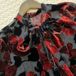 The Kooples NWOT  Painted Roses Burnout Velvet Mini Dress Long Sleeve Size 0 Photo 7