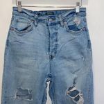 Wild Fable Womens High Rise Button Fly Distressed Boyfriend Crop Jeans Blue Sz 6 Photo 0