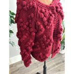 Chicwish  Knit your Love Cardigan chunky Sweater Crimson Red Wool Blend Med Photo 1