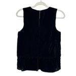 J.Crew Black Velvet Sleeveless Peplum Top Size 2 Y2K Grunge Academia Style Photo 8