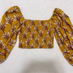 B.O.G. Collective Yellow long sleeve boho crop top. Size small Photo 0