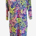 Caribbean Joe Caribeean Joe palm blue green print dress S Photo 0