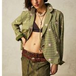 Milly NWT $198 Free People Cali Printed Blazer Jacket XS Green Daisy Flower Pink Photo 0